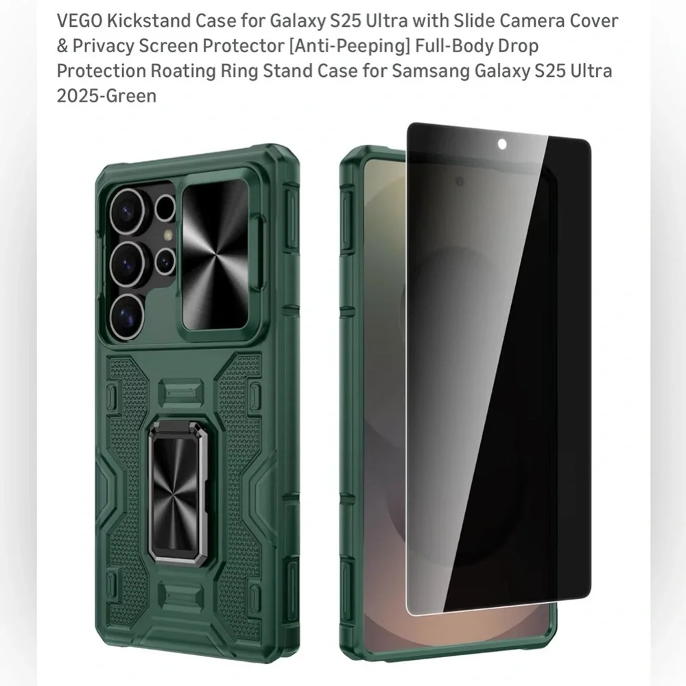 Samsung Galaxy S25 Ultra Green Case with Screen Protector
